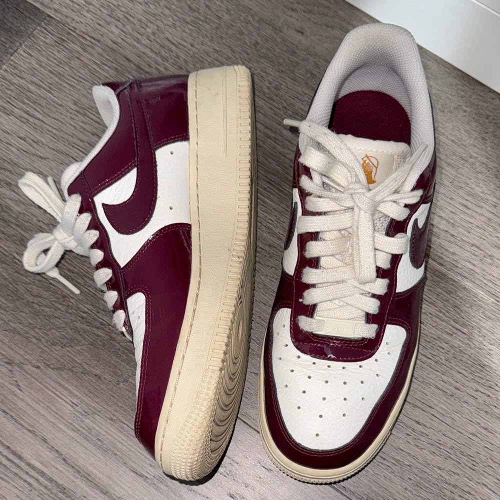 Nike Maroon and Cream Sneakers